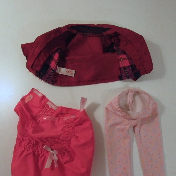 Our Generation Clothing, red riding jacket, pink dress and tights - Picture 3 of 7